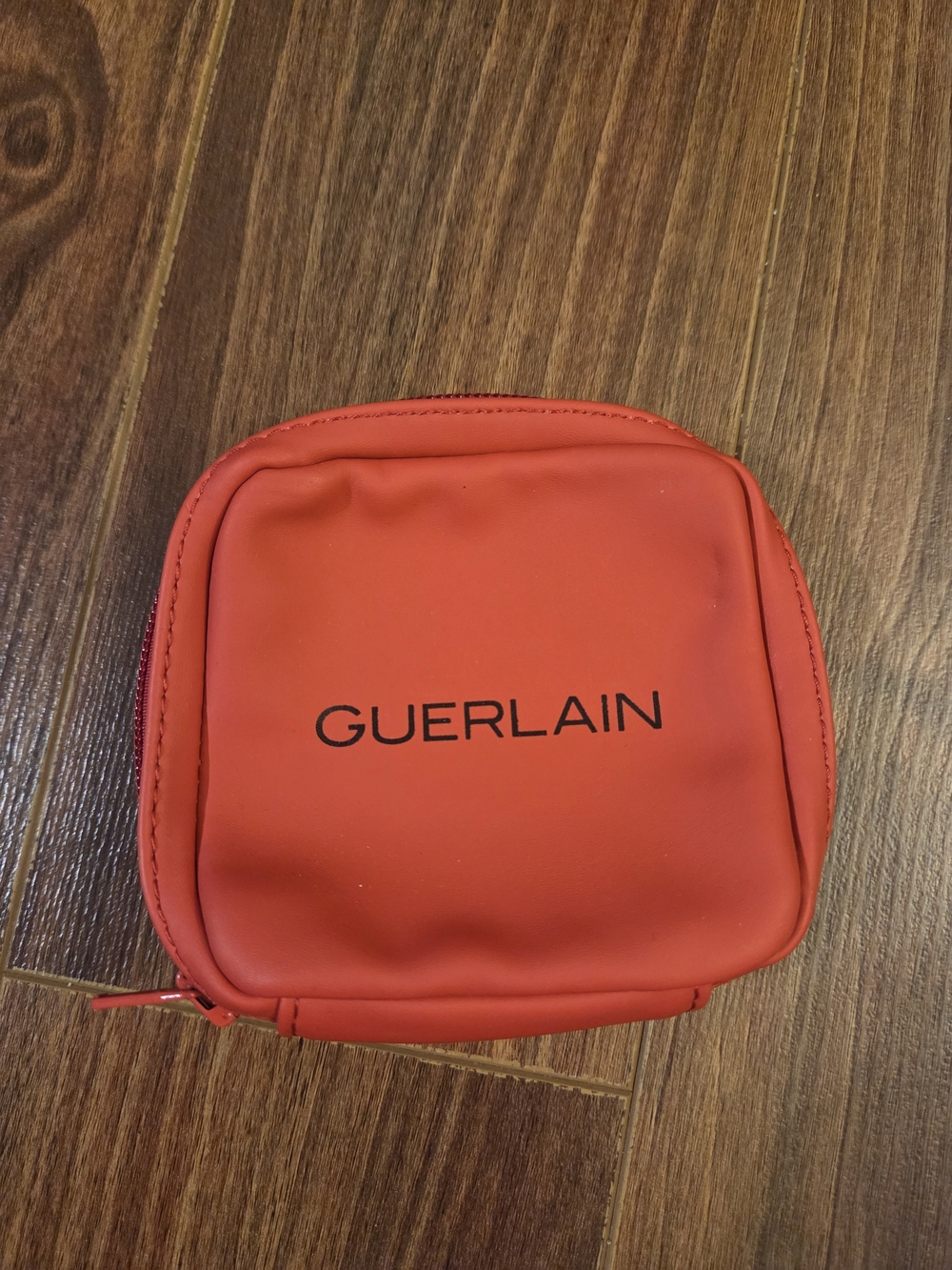 Guerlain Red Cosmetic Makeup Case/Beauty Organizer Zip Pouch